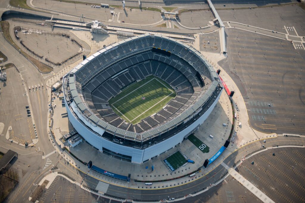 MetLife Stadium, New York, aerial view