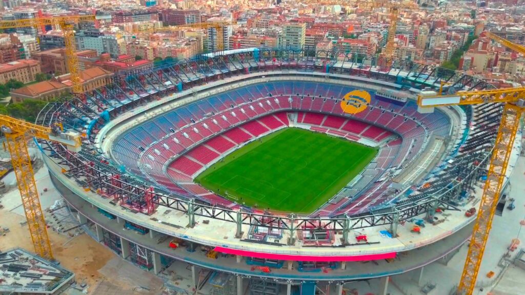 Camp Nou FC Barcelona stadium under construction