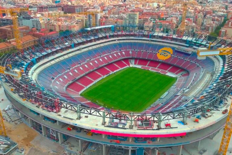 Camp Nou FC Barcelona stadium under construction