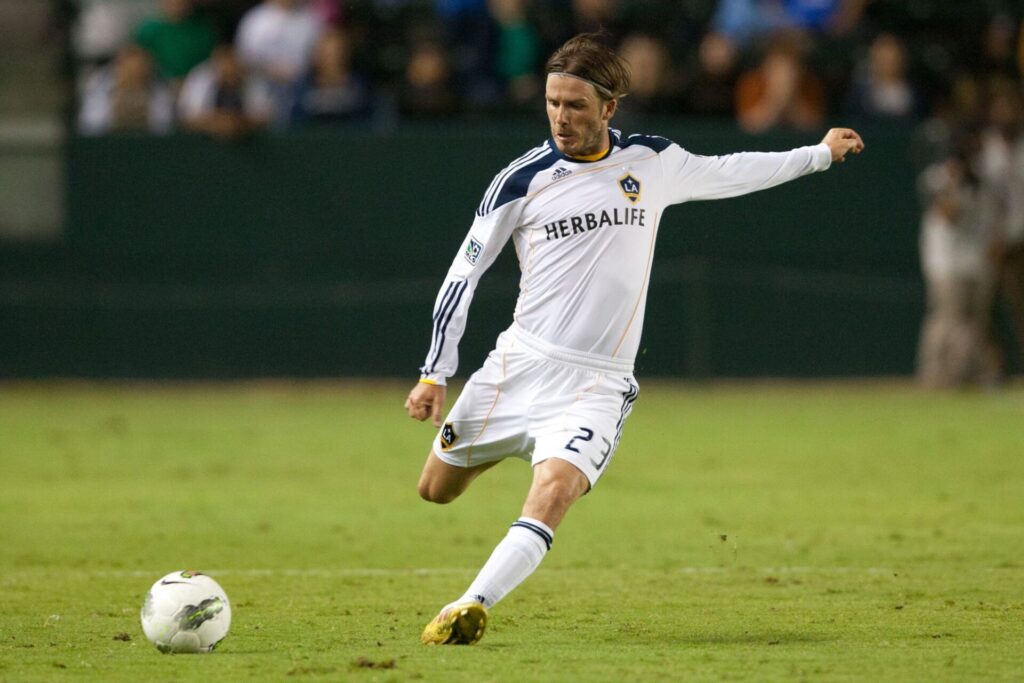 David Beckham playing for LA Galaxy in 2011