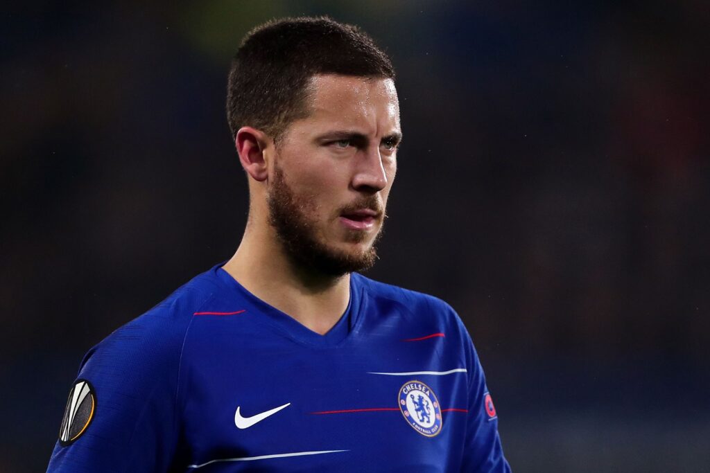 Eden Hazard playing for Chelsea