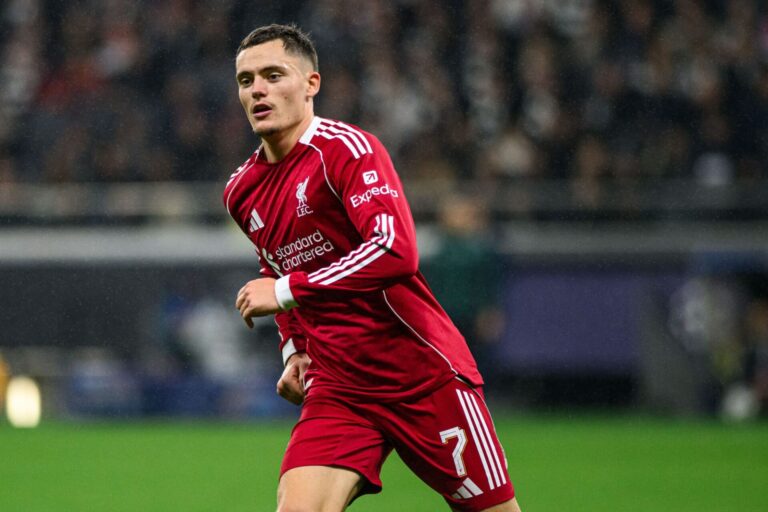 Florian Wirtz playing for Liverpool