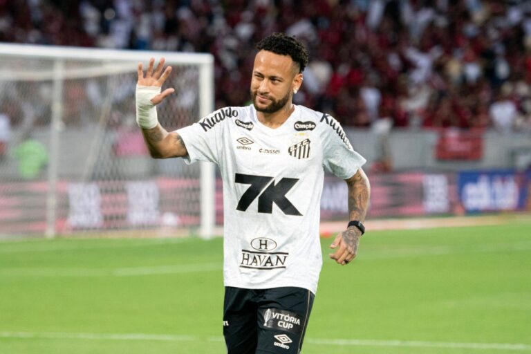 Neymar playing for Santos