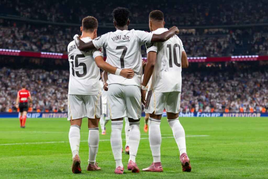 Real Madrid players celebrate