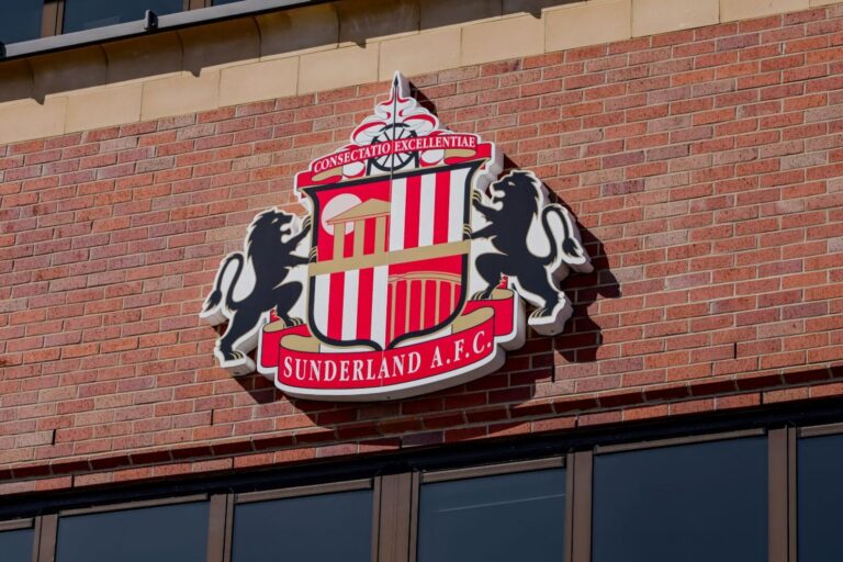 Close up view of the Sunderland A.F.C. Logo