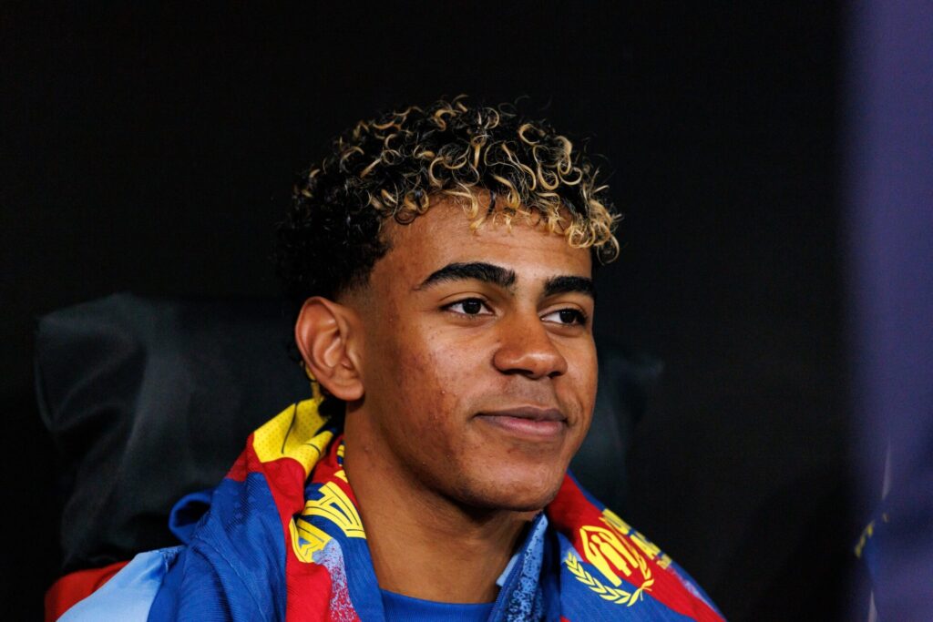 Lamine Yamal playing for FC Barcelona