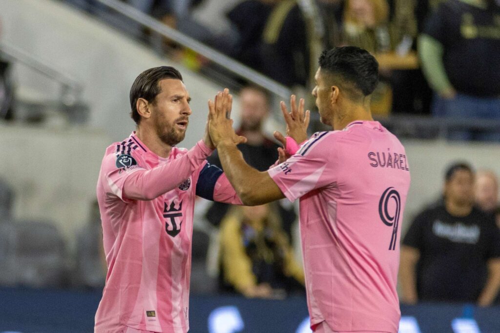 Leo Messi and Luis Suarez playing for Inter Miami