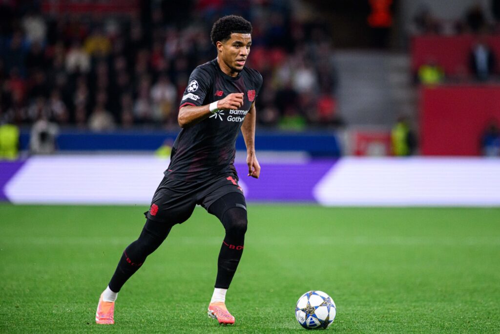 Malik Tillman playing for Bayer Leverkusen