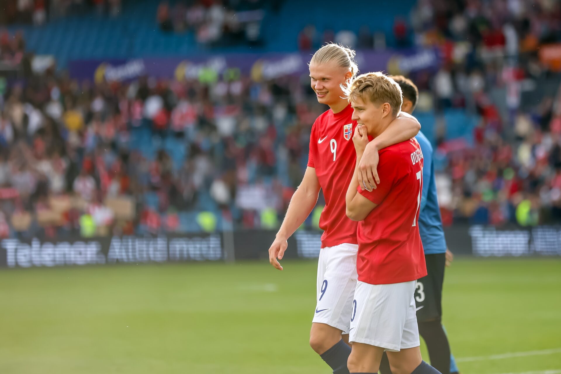 Erling Haaland and Martin Odegaard together on Norway international duty back in 2022