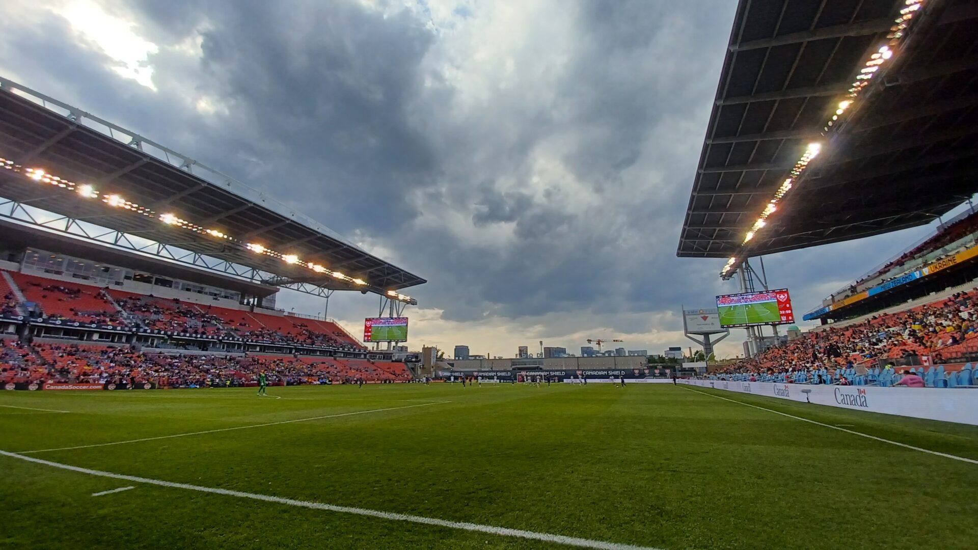 A pitchside view of BMO Field - Toronto FC