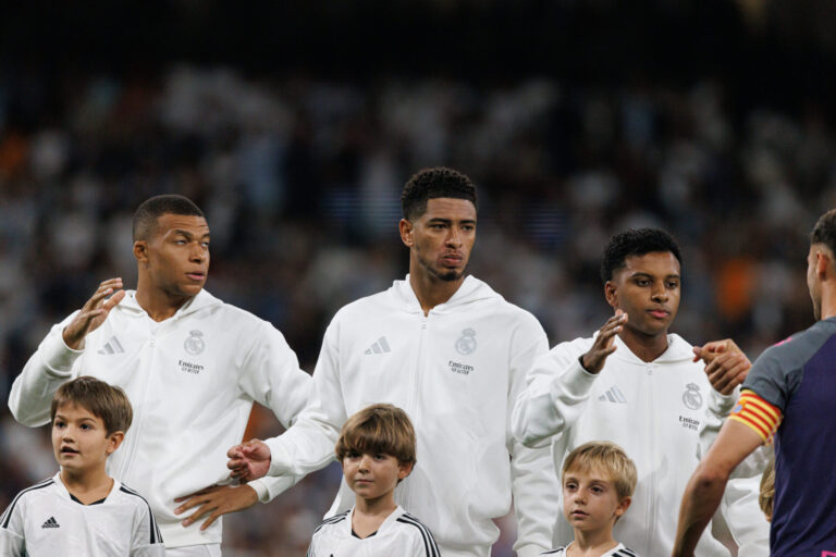 Kylian Mbappe, Jude Bellingham and Rodrygo with Real Madrid