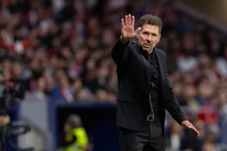 Diego Simeone on the Atletico Madrid touchline
