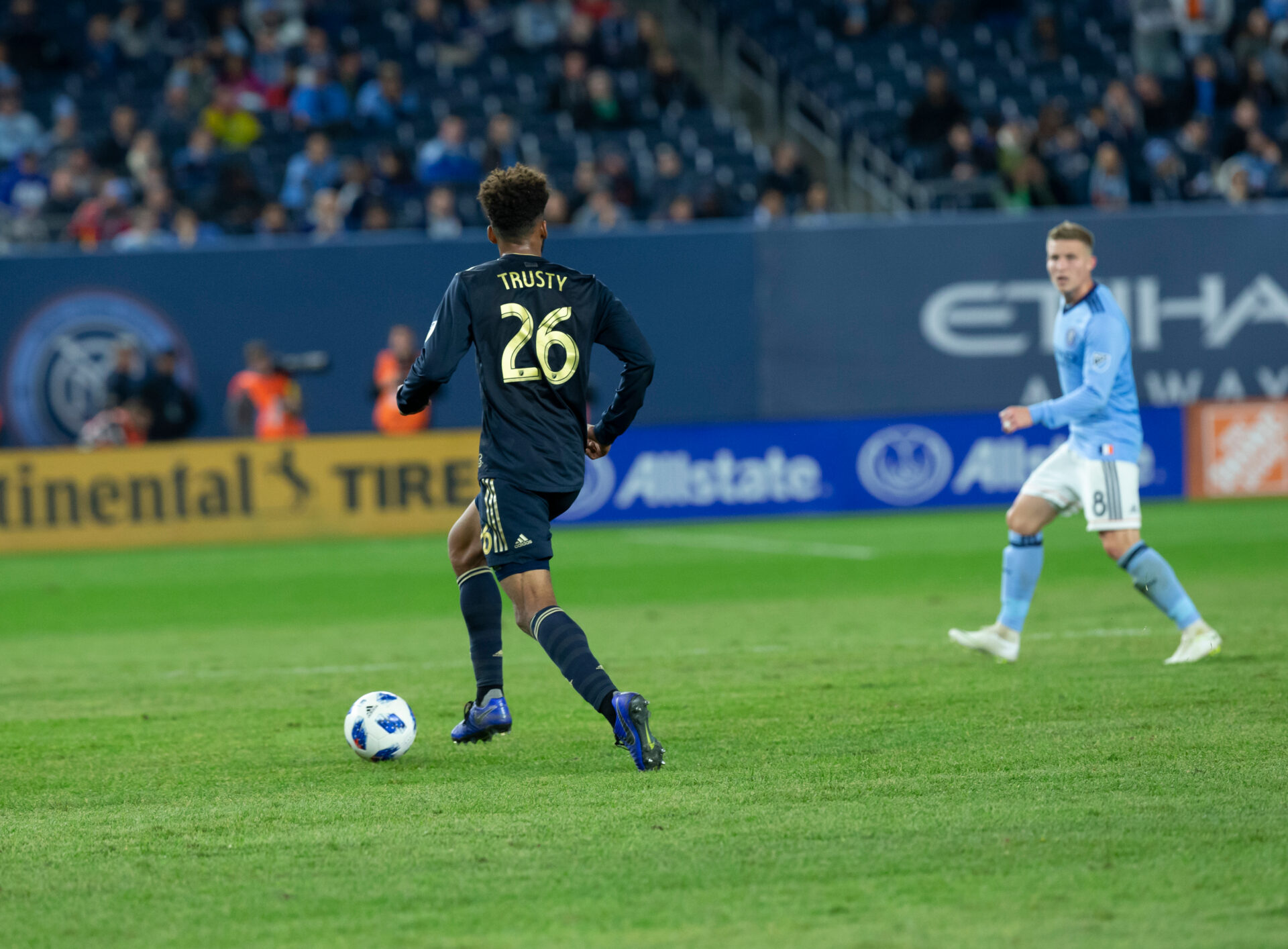 Auston Trusty playing for the Philadelphia Union