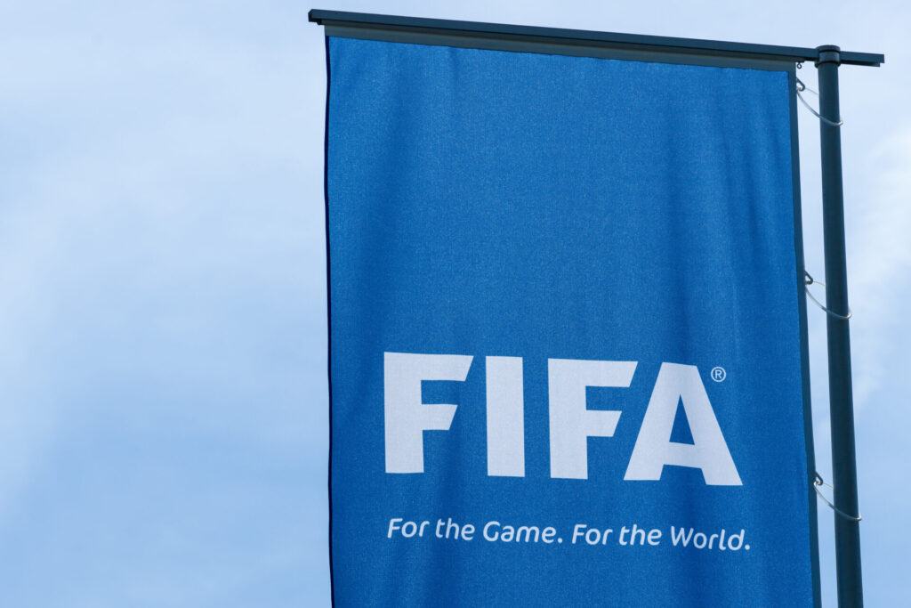 FIFA flag waving outside the headquarters