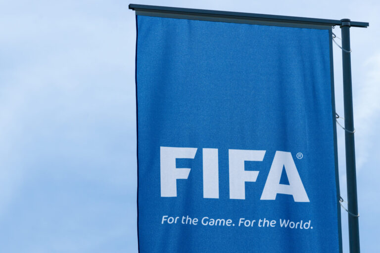 FIFA flag waving outside the headquarters