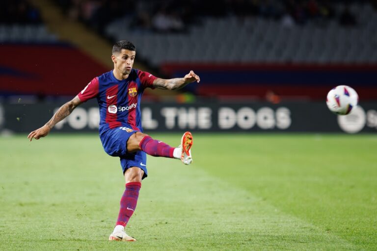 Joao Cancelo playing for FC Barcelona
