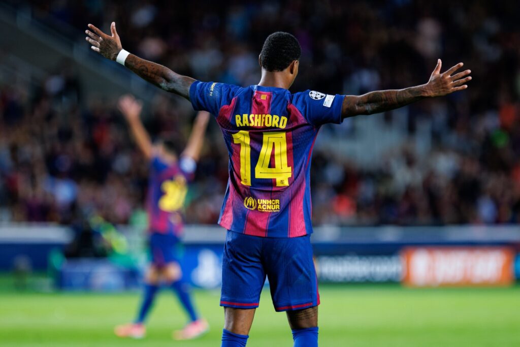 Marcus Rashford playing for FC Barcelona