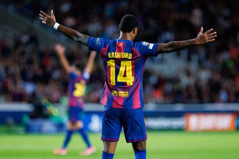 Marcus Rashford playing for FC Barcelona