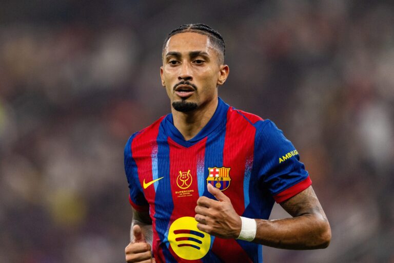 Raphinha playing for FC Barcelona