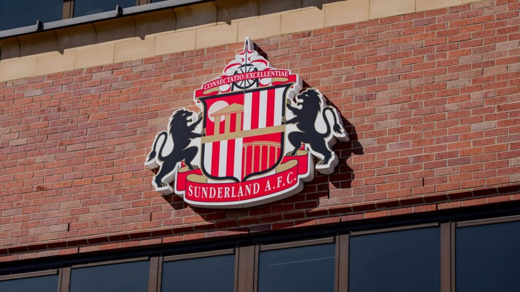 Close up view of the Sunderland A.F.C. Logo