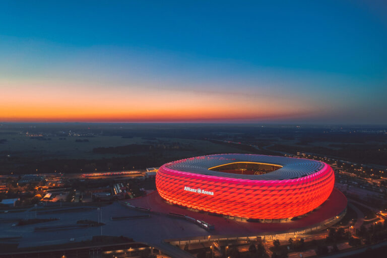 Bayern Munich's Allianz Arena aerial view