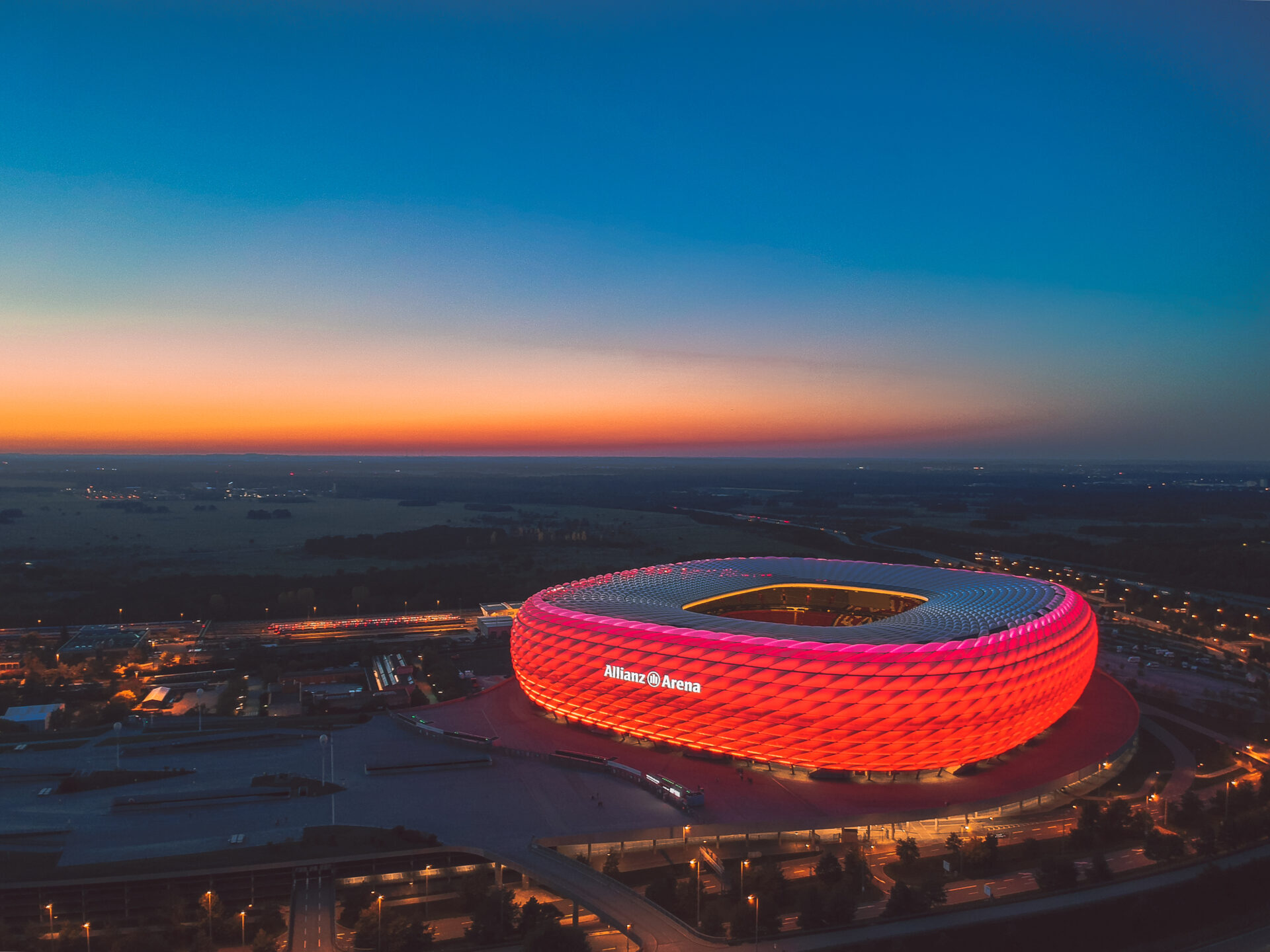 Bayern Munich's Allianz Arena aerial view