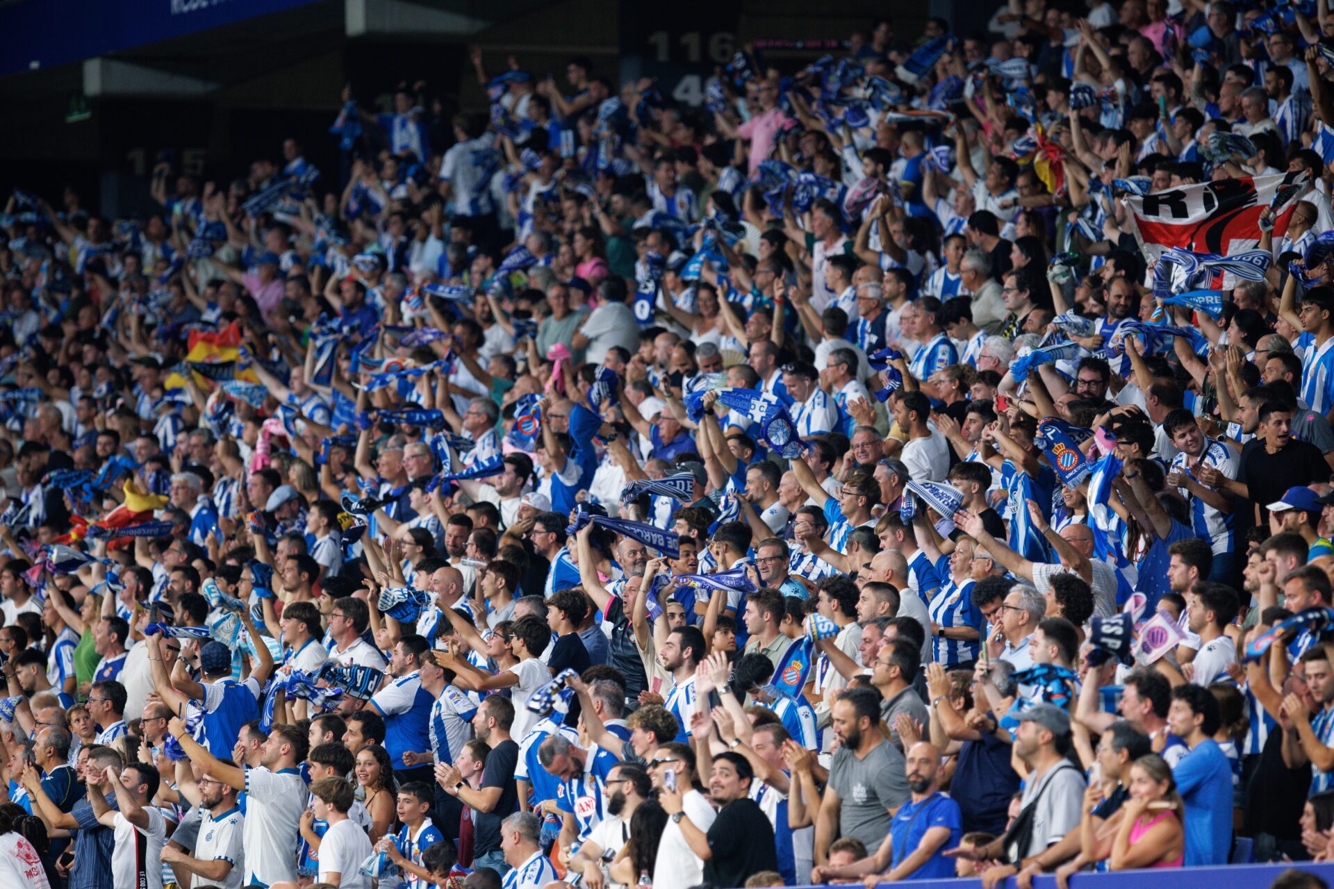 Espanyol fans at the RCDE Stadium